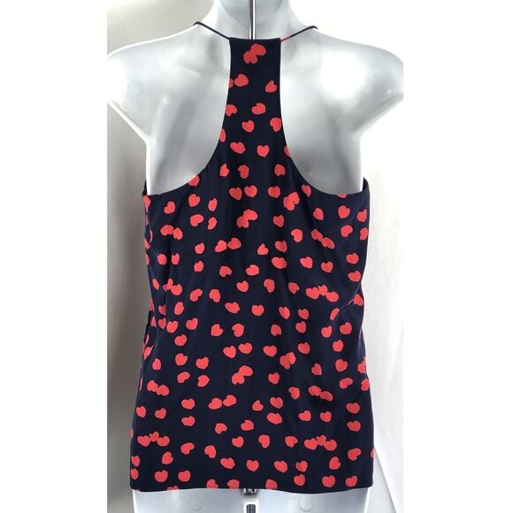 Tibi NY 100% Silk Camisole Tank 0 (S) Blue/Red Hearts Racerback Halter Romantic - Picture 3 of 5